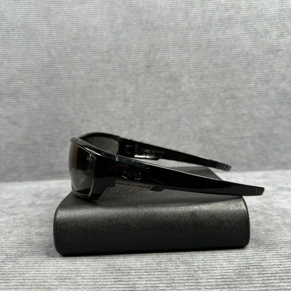 Under Armour y2k Sunglasses Mens Black Wrap Sport Frames Grey Lens Logo Athletic